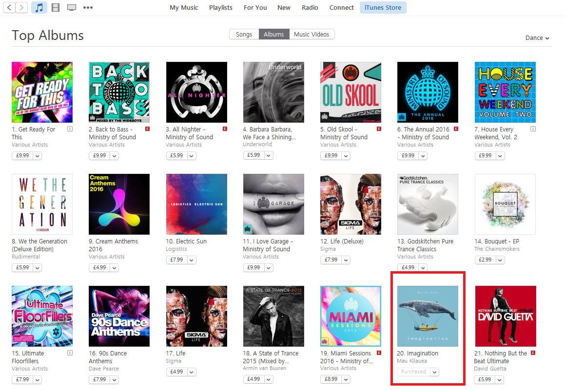 Top 20 in iTunes Chart with Mau Kilauea's Debut Album!
